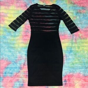 Striped Bodycon Dress Half Sleeve